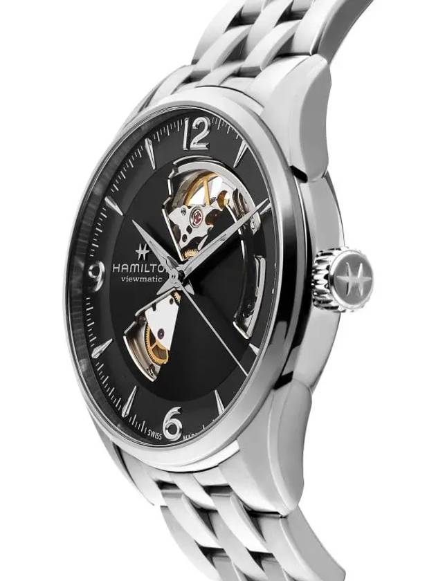 Jazzmaster Open Heart Automatic 42mm Metal Watch Black - HAMILTON - BALAAN 4