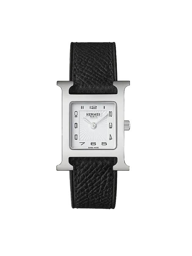 Women's Heure H Leather Band Watch Black - HERMES - BALAAN 1