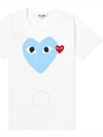 Cdg Play Double Heart Logo Short-Sleve T-Shirt, Size Small - COMME DES GARCONS PLAY - BALAAN 1