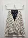 Used luxury goods Lewis It 3 White black mini all over logo cardigan - BALENCIAGA - BALAAN 1