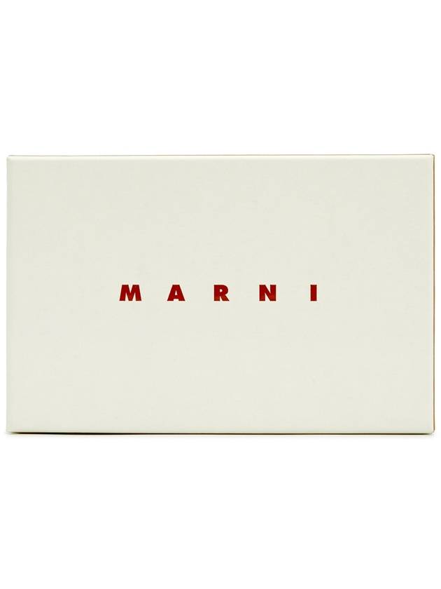 Men's Compact Tri-Fold Leather Half Wallet Wine Dune - MARNI - BALAAN 10