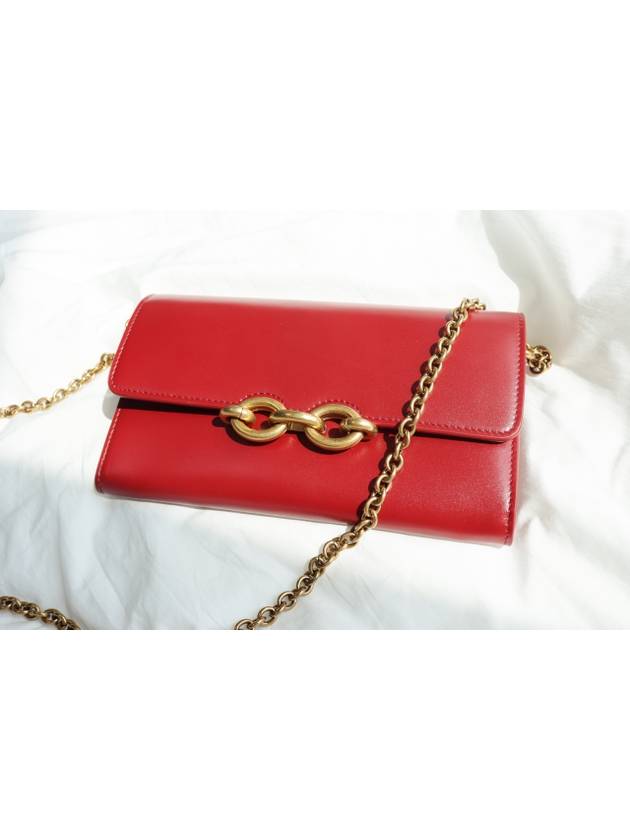 Le Maillon Chain Long Wallet Red - SAINT LAURENT - BALAAN 3