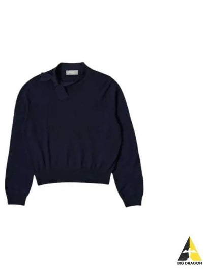 tie neck knit top navy - MARGARET HOWELL - BALAAN 2