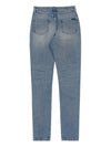 Slim Fit Denim Cotton Straight Jeans Blue - SAINT LAURENT - BALAAN 3