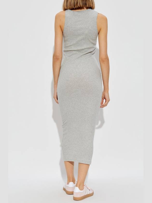 JW Anderson Ribbed Dress With Logo, Women's, Grey - JW ANDERSON - BALAAN 4