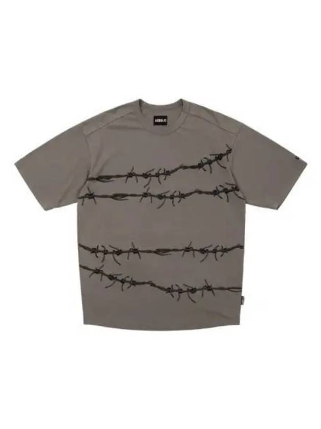 Barbed Wire Short Sleeve T Shirt Beige - AJOBYAJO - BALAAN 1