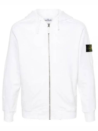 Men's Garment Dyed Malfile Zip Up Hoodie White - STONE ISLAND - BALAAN 2