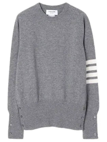 Diagonal Classic Cashmere Knit Top Light Grey - THOM BROWNE - BALAAN 2