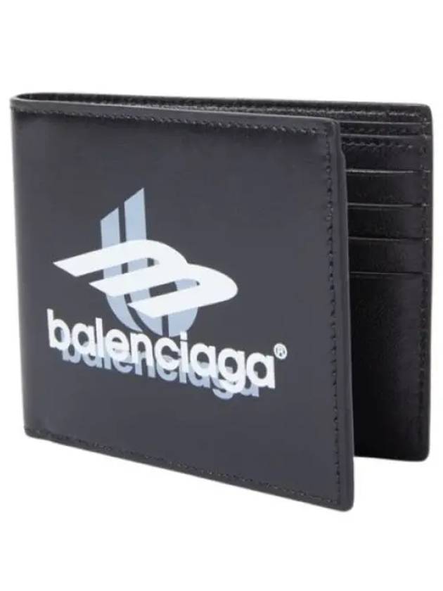 Logo Print Leather Half Wallet Black - BALENCIAGA - BALAAN 2