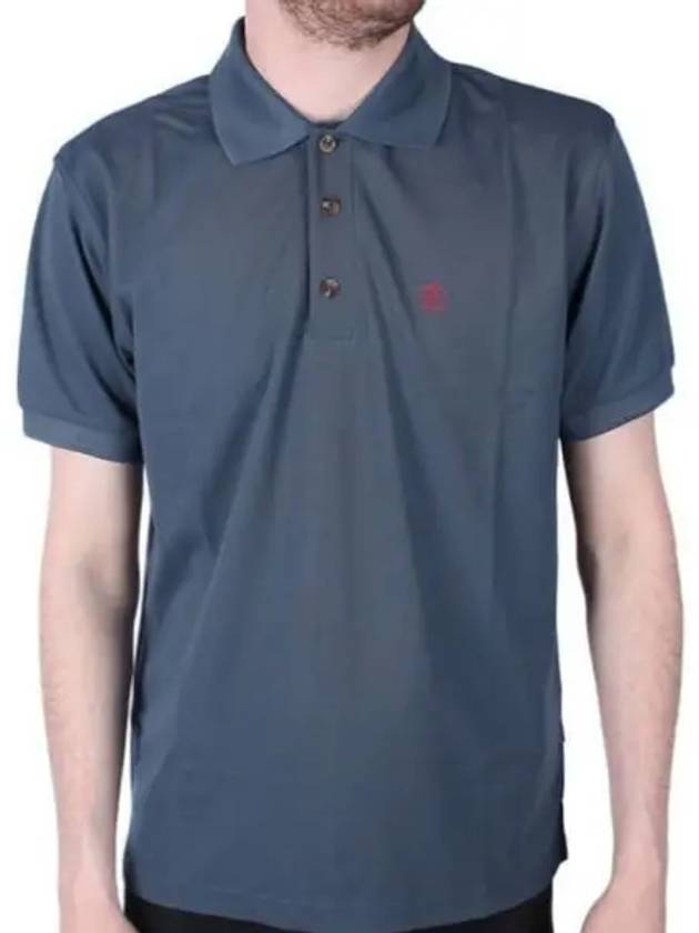 Men's Crowley Pique Polo Shirt Uncle Blue - FJALL RAVEN - BALAAN 2