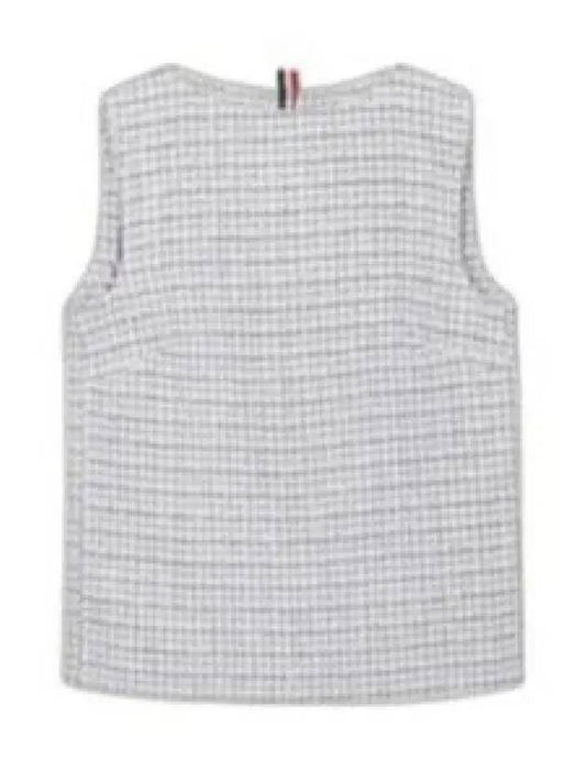 Tweed Bateau Column Top Sleeveless Medium Grey - THOM BROWNE - BALAAN 2