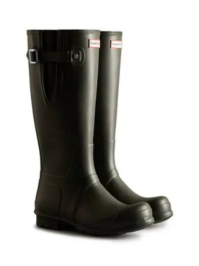 Tall Side Adjustable Wellington Long Rain Boots Dark Olive - HUNTER - BALAAN 2