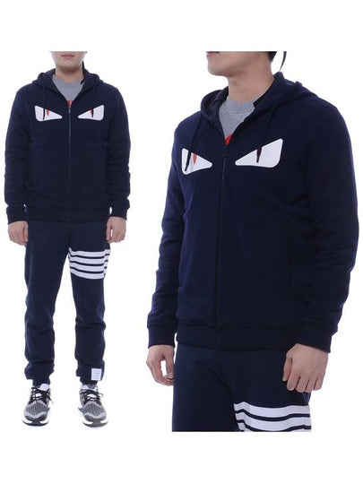 Men's Monster Zip-Up Hoodie Navy - FENDI - BALAAN 2