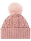 Pom Pom Logo Patch Cable Beanie Pink 3B000 85 M1127 538 - MONCLER - BALAAN 3