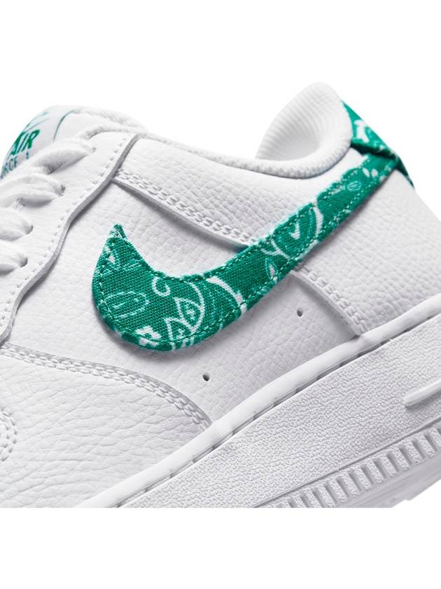 Women's Air Force 1 '07 Essential Paisley Swoosh Low Top Sneakers White Malachite - NIKE - BALAAN 4