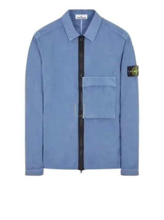 Naslan Garment Dyed Compass Patch Zip-up Jacket Blue - STONE ISLAND - BALAAN 2