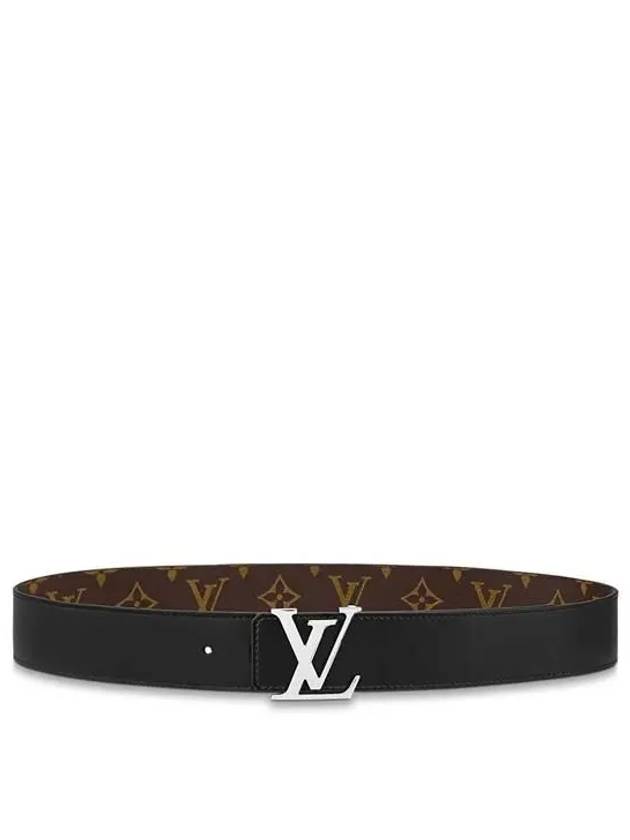 Men's LV Initiales Reversible Monogram Canvas Leather Belt Black Brown - LOUIS VUITTON - BALAAN 4