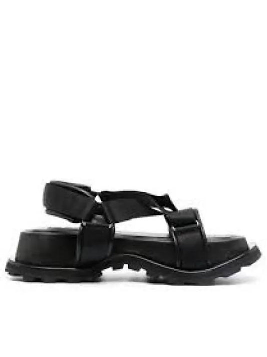 Platter Velcro Platform Sandals Black - JIL SANDER - BALAAN 2