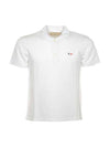 Tricolor Fox Patch Short Sleeve Polo Shirt White - MAISON KITSUNE - BALAAN 1