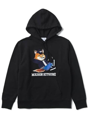 [MAISON KITSUNE] DRESSED FOX PRINT RELAXED HOODIE - BLACK - MAISON KITSUNE - BALAAN 1