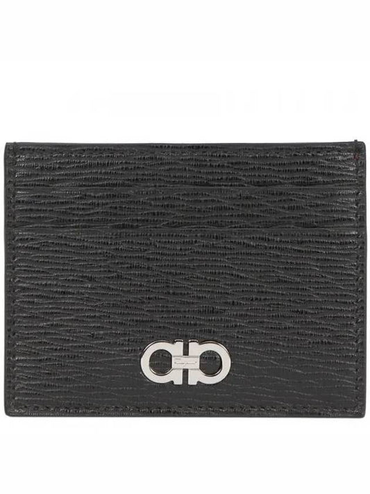 Gancini Card Wallet Black - SALVATORE FERRAGAMO - BALAAN 2