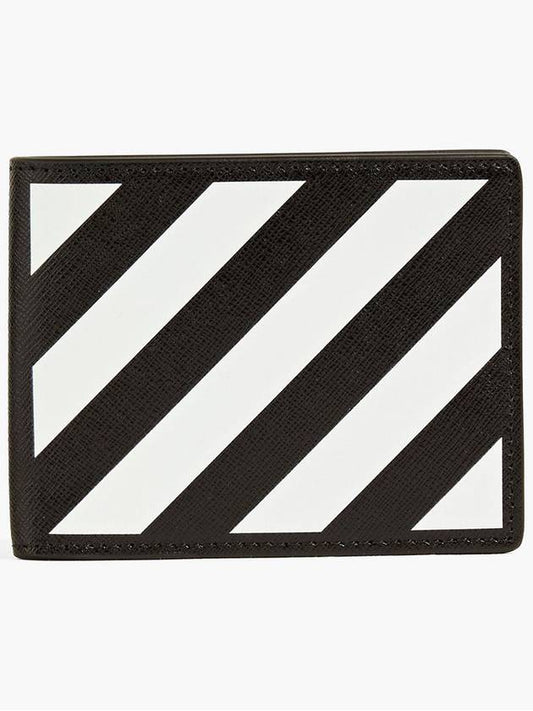 Diagnol Half Wallet Black - OFF WHITE - BALAAN.