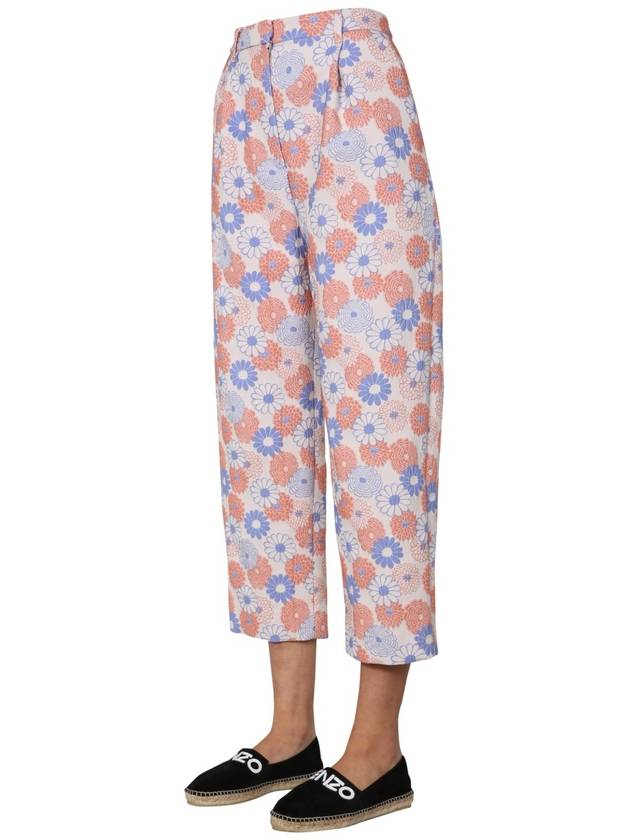 flower pattern cropped pants pink - KENZO - BALAAN 4