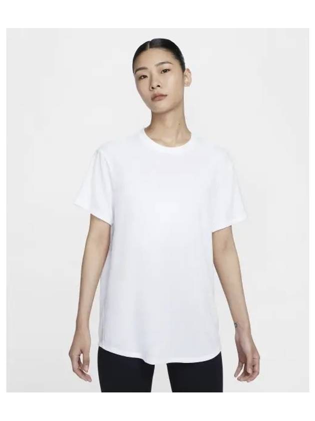 One Relaxed Dry Fit Short Sleeve Top W White Black FN2815 100 - NIKE - BALAAN 1