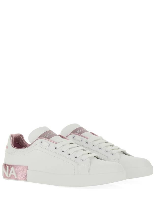 Portofino low-top sneakers white pink - DOLCE&GABBANA - BALAAN 6