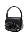 1DR Round Logo Leather Mini Shoulder Bag Black - DIESEL - BALAAN 3