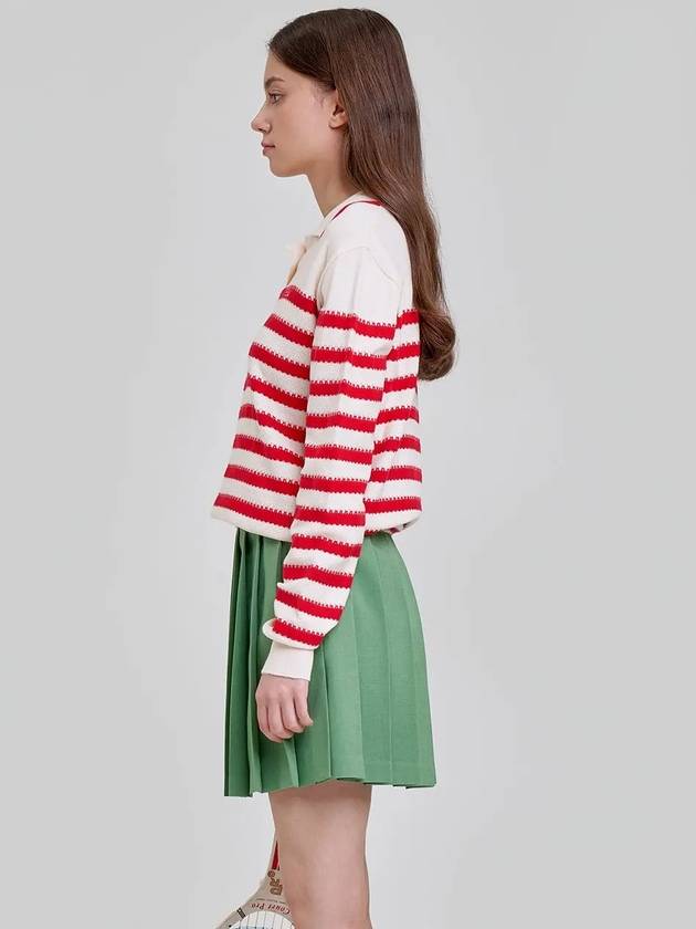 Logo Stripe Collar Neck Knit MK3AP401 - P_LABEL - BALAAN 7