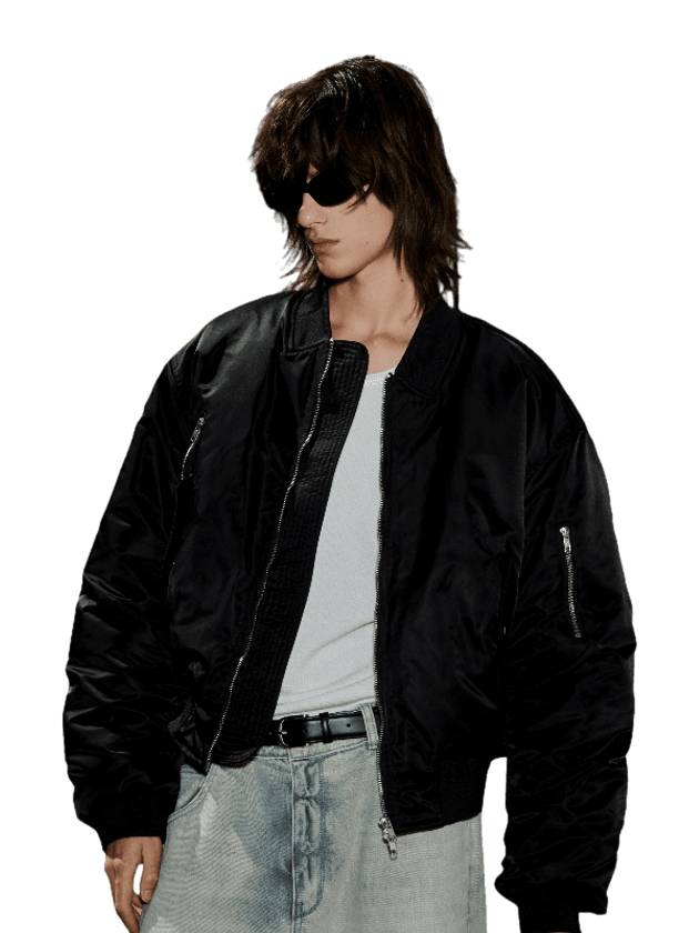 Balloon Bomber Jacket Black MA 1 Black - MUILL - BALAAN 1