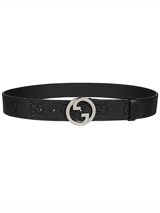 Blondie Wide Leather Belt Black - GUCCI - BALAAN.