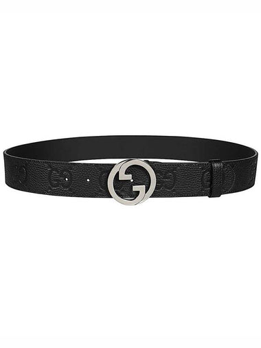 Blondie Wide Leather Belt Black - GUCCI - BALAAN 1