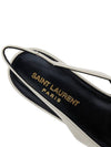 Anais Slingback Flats In Smooth And Patent Leather Ivory - SAINT LAURENT - BALAAN 8