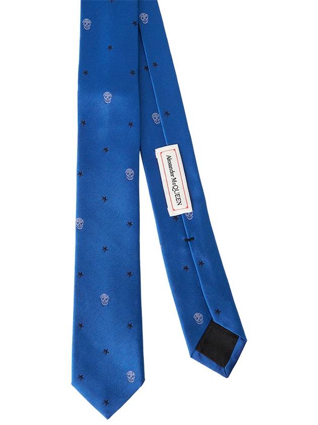 All Over Skull Silk Tie Blue - ALEXANDER MCQUEEN - BALAAN 2