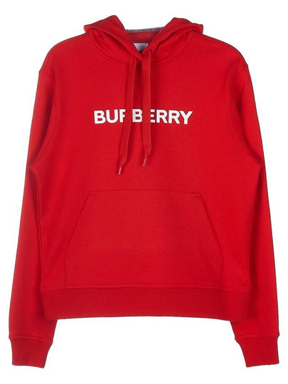 Women's Logo Print Cotton Hoodie Red - BURBERRY - BALAAN 2