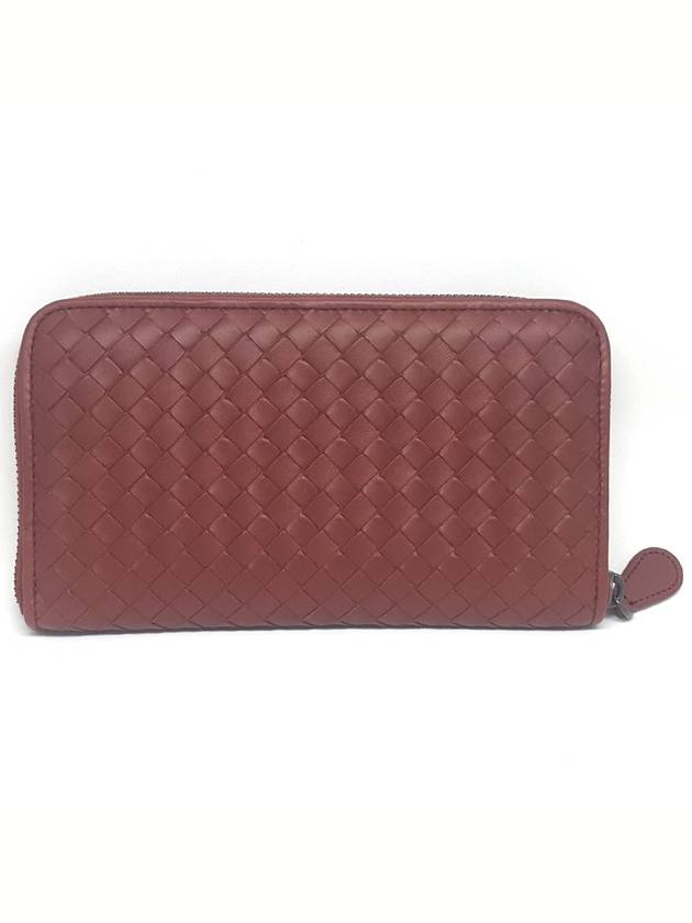 Zip-Up Around Leather Long Wallet Dark Red - BOTTEGA VENETA - BALAAN 3