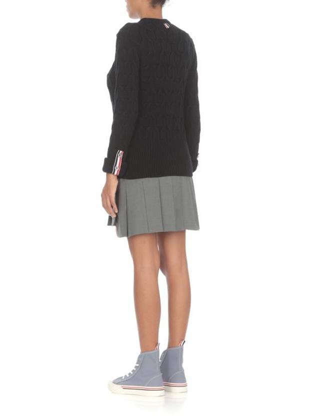 4 Bar Plain Weave Mini Pleated Skirt Grey - THOM BROWNE - BALAAN 4