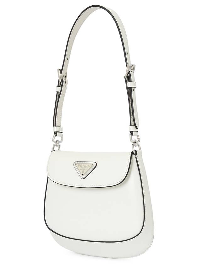 Cleo Brushed Leather Mini Shoulder Bag White - PRADA - BALAAN 4