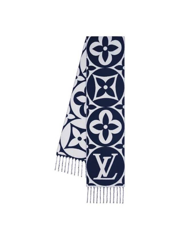 LV Medallion Scarf Marine - LOUIS VUITTON - BALAAN 1