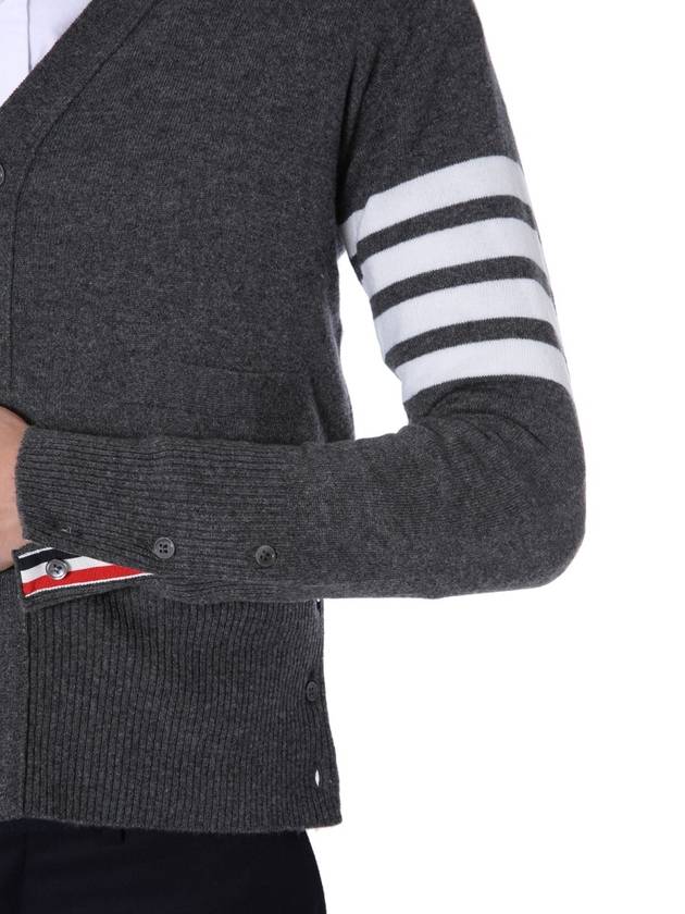 Men's Diagonal Classic Cashmere Cardigan Mid Grey - THOM BROWNE - BALAAN 5