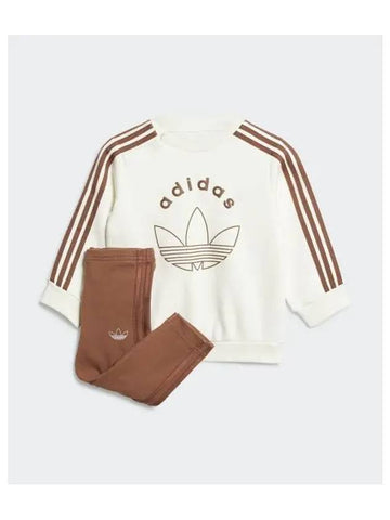 adidas KIDS Graphic Crew Leggings Set Infant White Brown IY9552 - ADIDAS - BALAAN 1