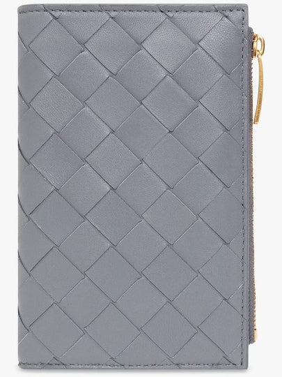 Women's Intrecciato Leather Medium Wallet Gray - BOTTEGA VENETA - BALAAN 2