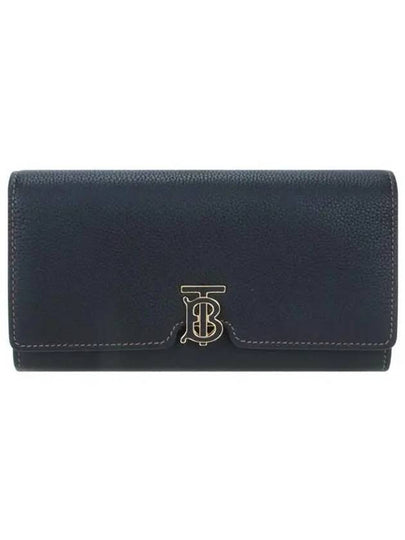 TB Logo Grainy Leather Continental Long Wallet Black - BURBERRY - BALAAN 2