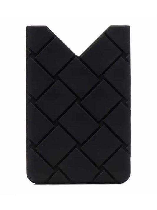 Silicone Card Wallet Black - BOTTEGA VENETA - BALAAN.