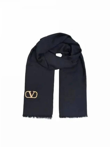 V Logo Muffler Navy - VALENTINO - BALAAN 1