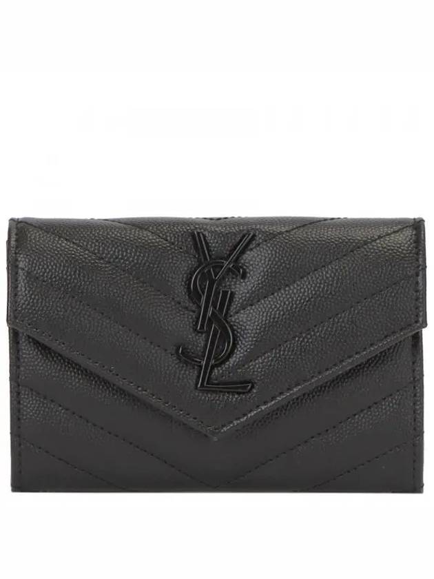 Monogram Envelope Small Card Wallet Black - SAINT LAURENT - BALAAN 2