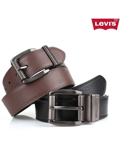 Reversible Flat Leather Belt Black Brown - LEVI'S - BALAAN 2