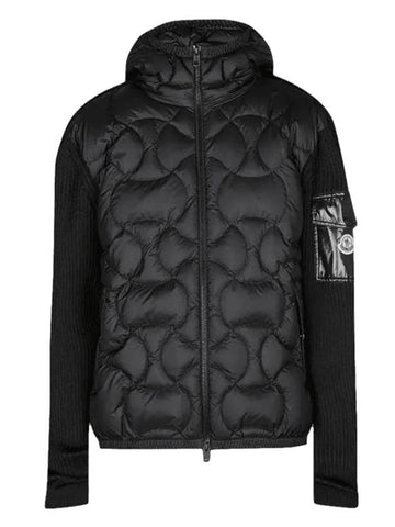 Padded Hooded Cardigan Black - MONCLER - BALAAN 1